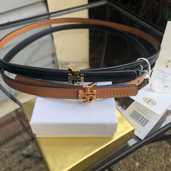 Tory Burch | Accessories | Nwt Tory Burch Reversible Logo Beltblacktigereye  | Poshmark